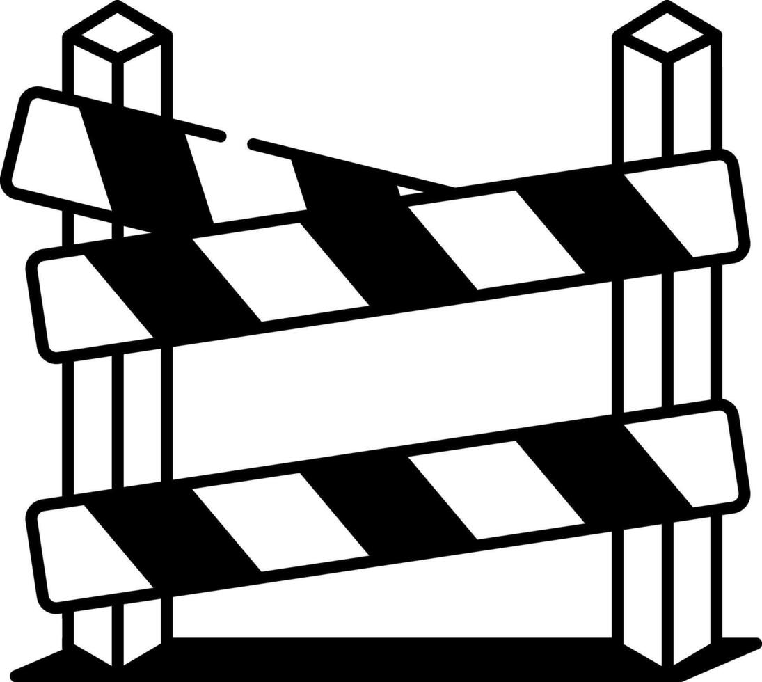 A hand drawn style icon of barricade tape vector