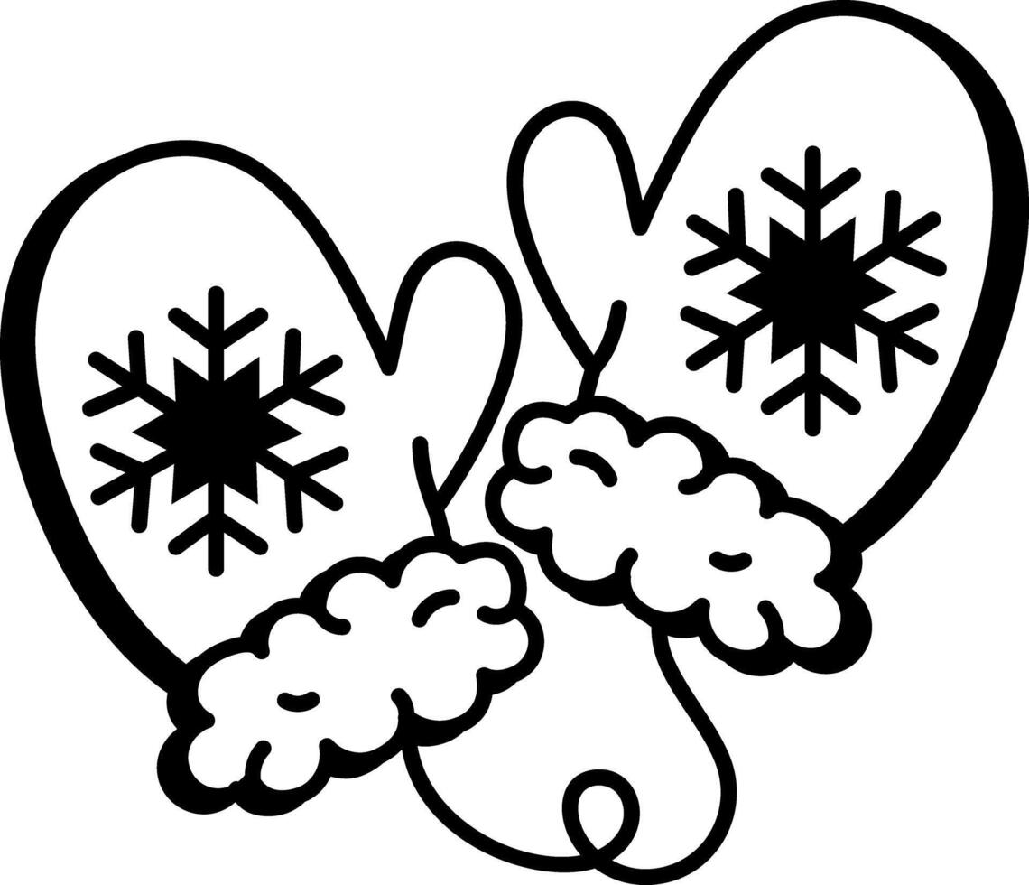A doodle style icon of winter gloves vector