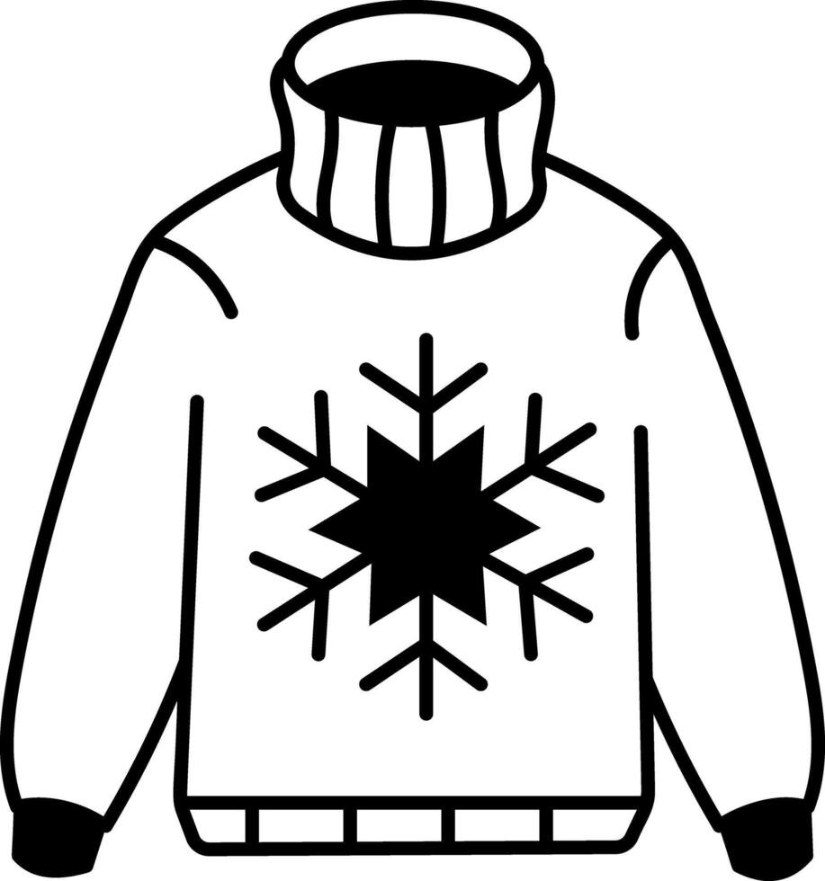 A hand drawn style icon of a turtleneck sweater vector