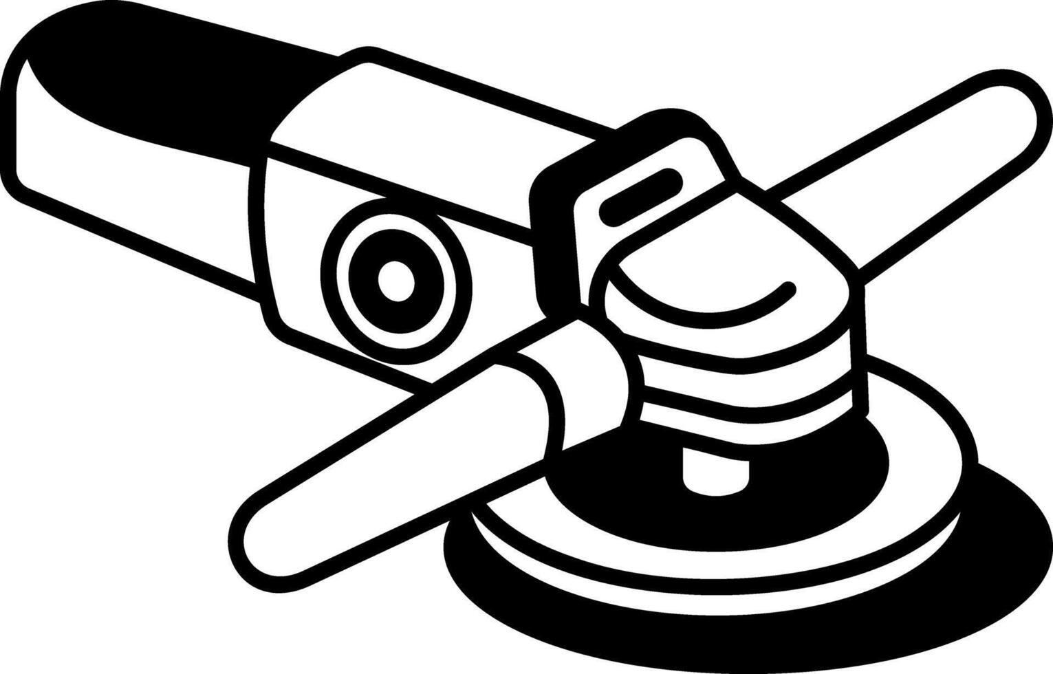 A doodle style icon of an angle grinder vector