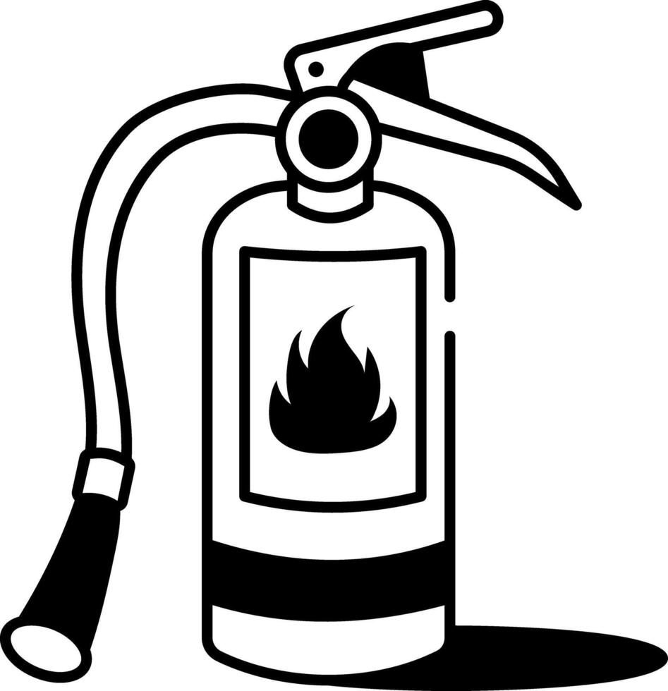 A doodle style icon of a fire extinguisher vector
