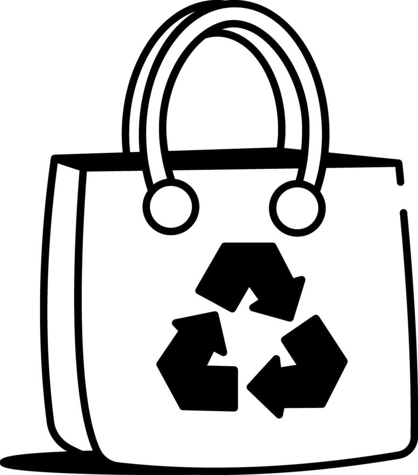 A sketchy style illustration showing eco bag vector