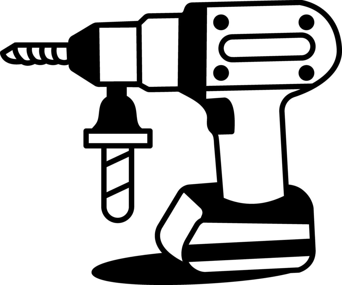 A doodle style icon of an electric drill vector