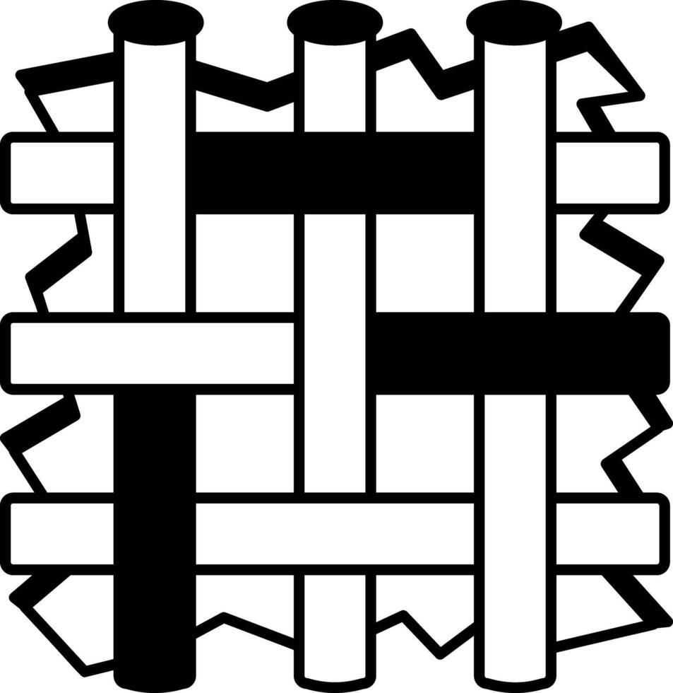A hand drawn style icon of a steel fence vector