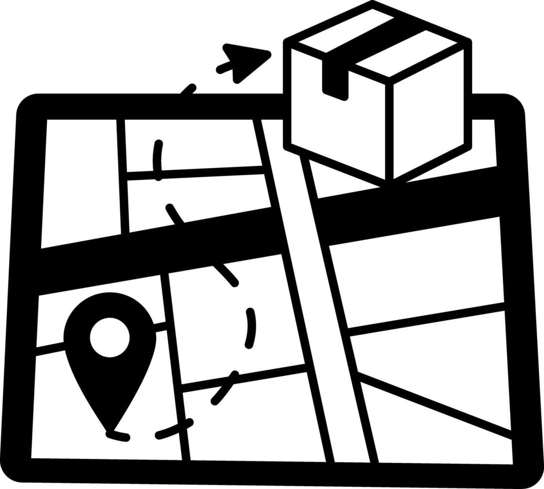 Delivery map illustration in doodle style vector