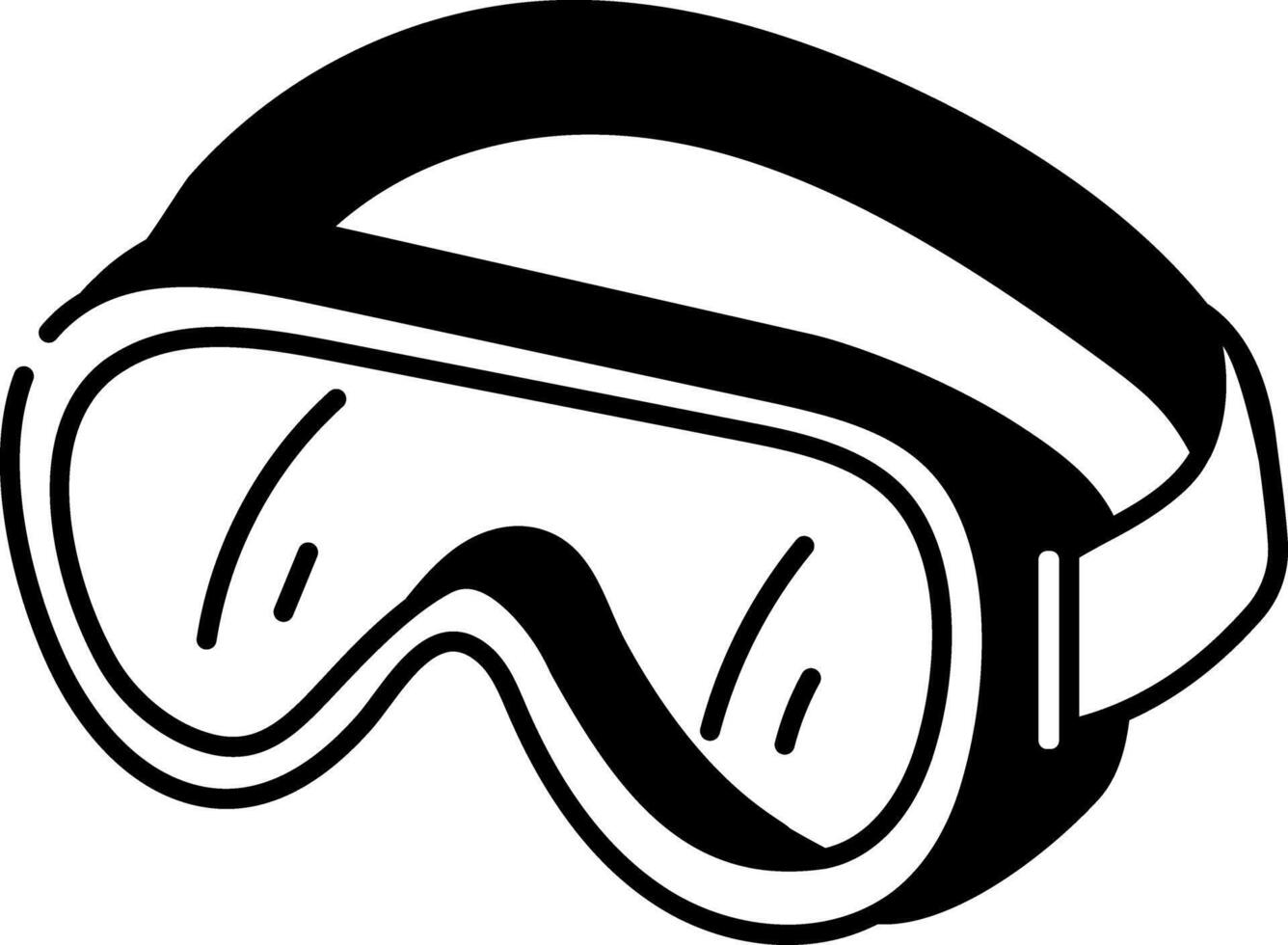 A doodle style icon of safety glasses vector
