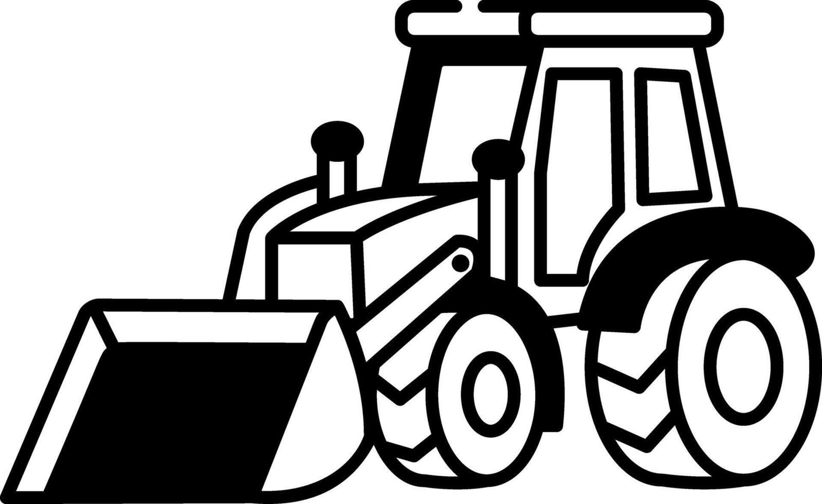 A hand drawn style icon of a bulldozer vector