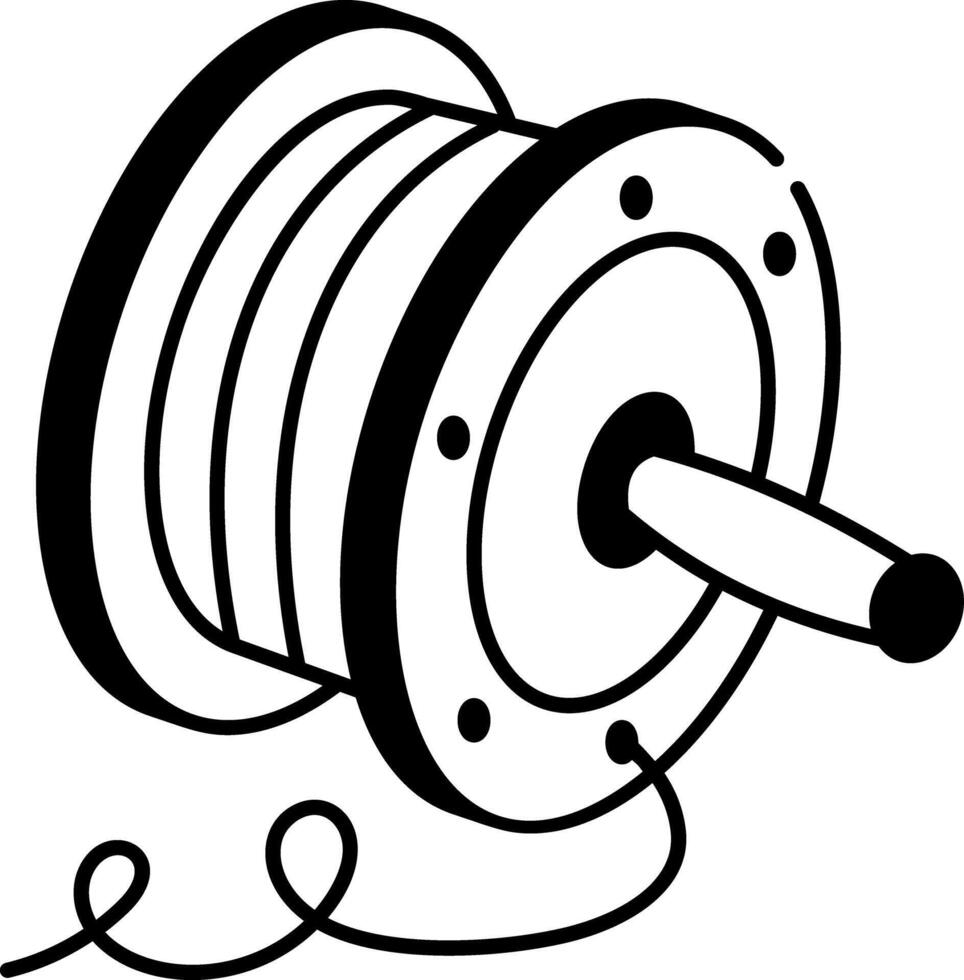 A hand drawn icon of a wire roller vector