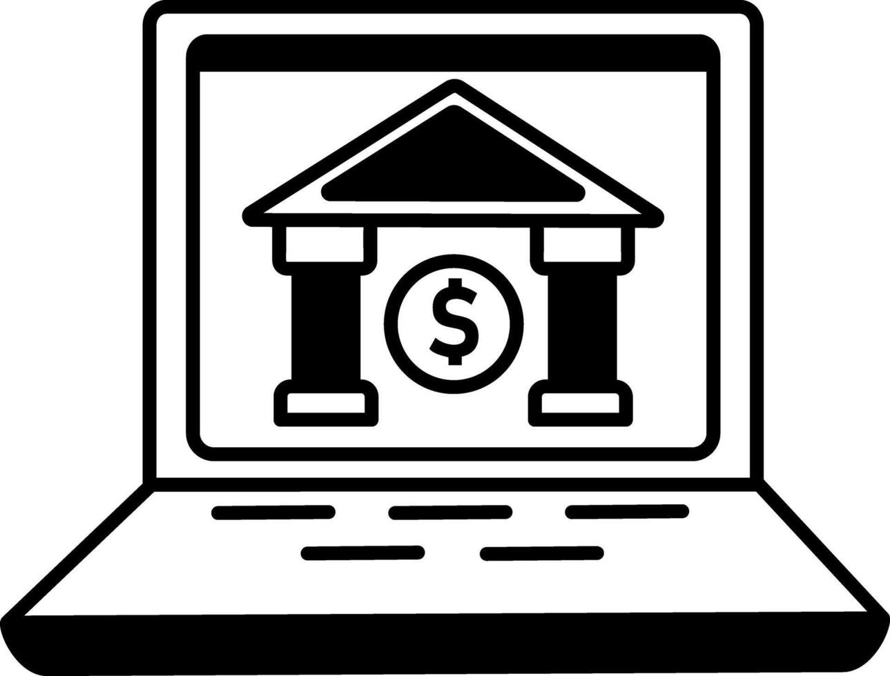 Doodle style illustration showing online bank vector