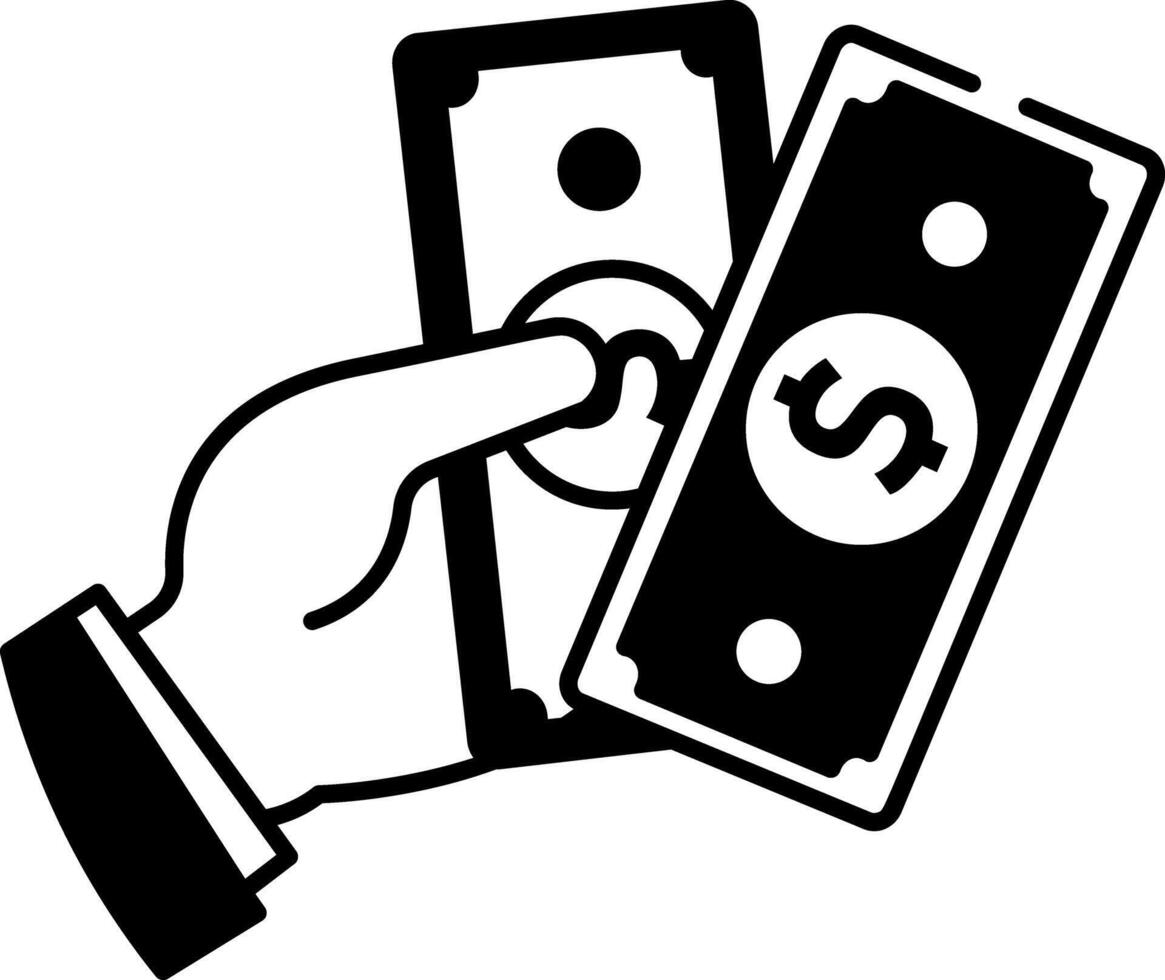 Sketchy style illustration of cash payment vector