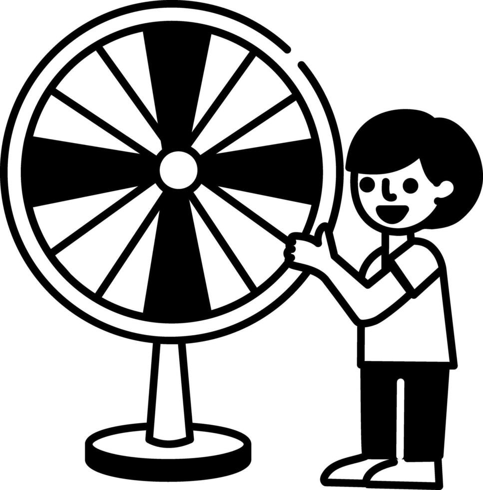 Spinning wheel in sketchy style illustration vector