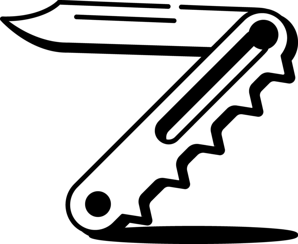 A doodle style icon of a pocket knife vector