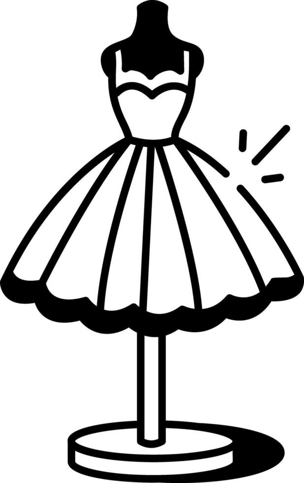 A hand drawn style illustration showing frock vector