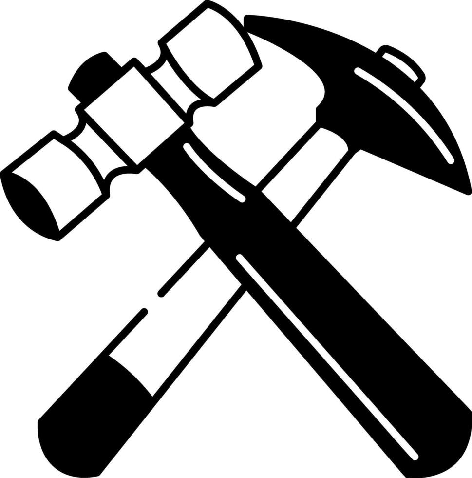 Construction tools icon in hand drawn style vector