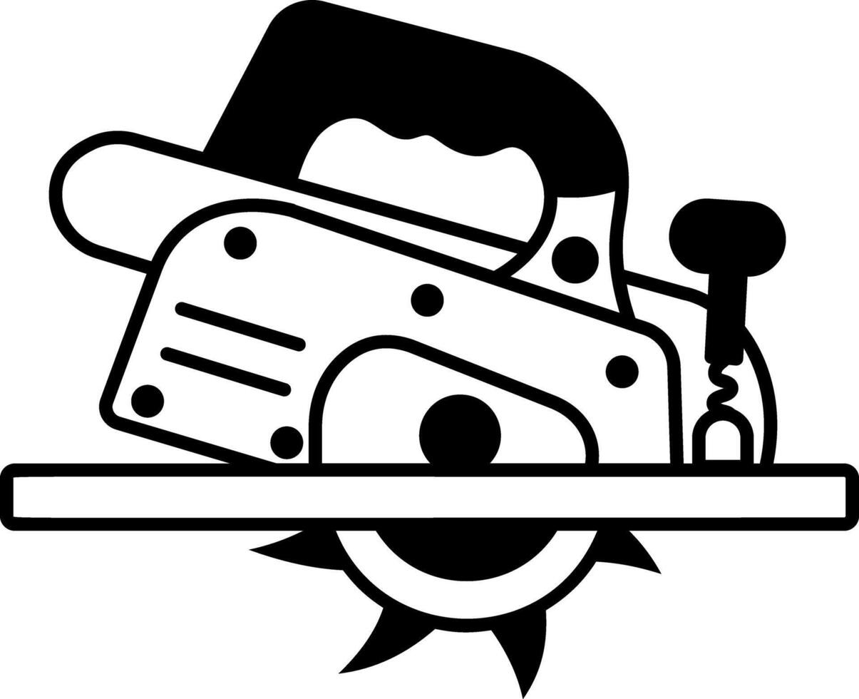 A hand drawn style icon of an electric saw vector