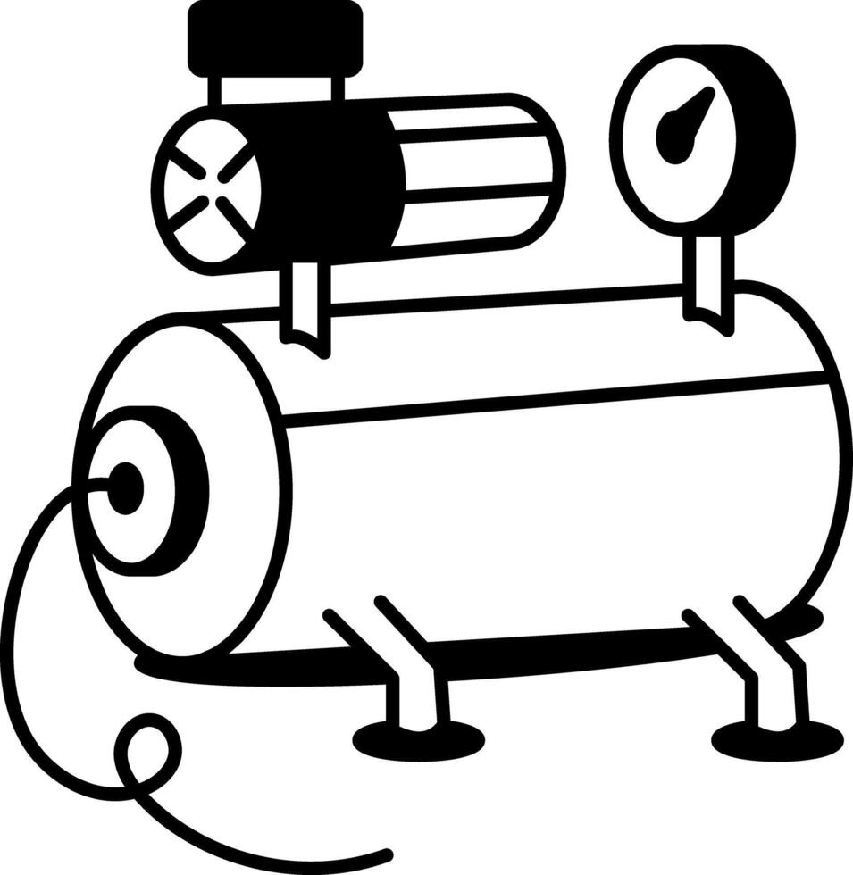 A hand drawn icon of an air compressor vector