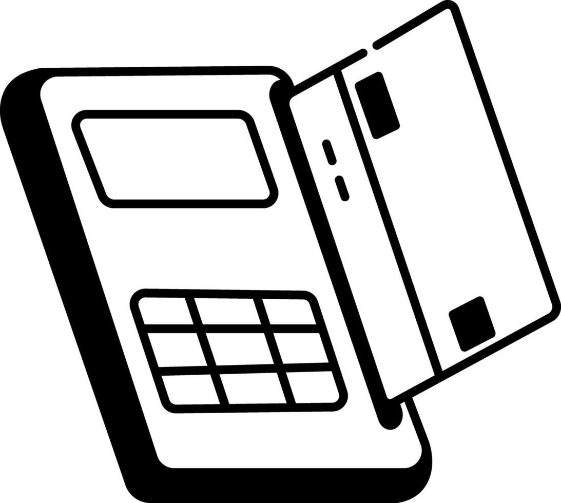 Sketchy style illustration of card swipe vector