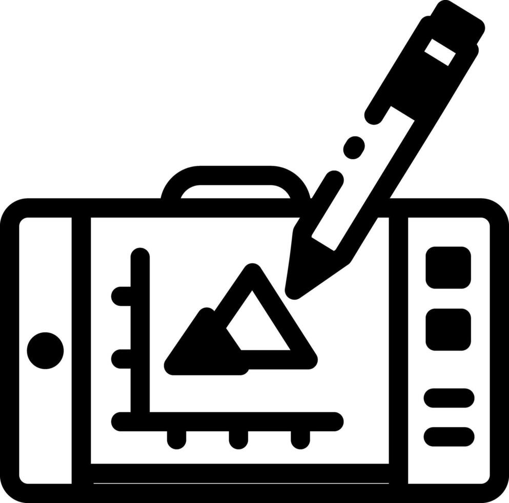 A graphic tablet icon in glyph style vector