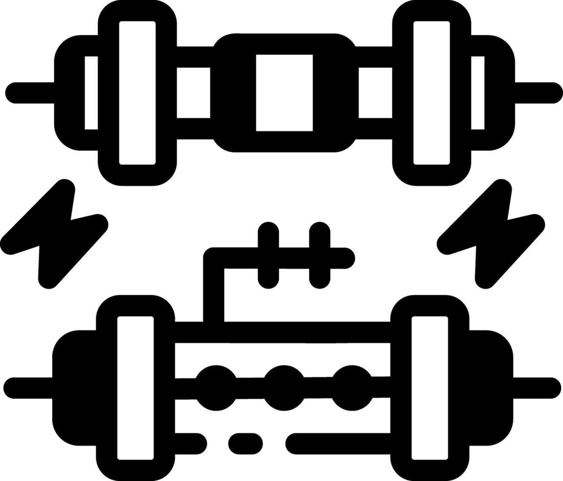 A glyph style icon showing resistors pair vector