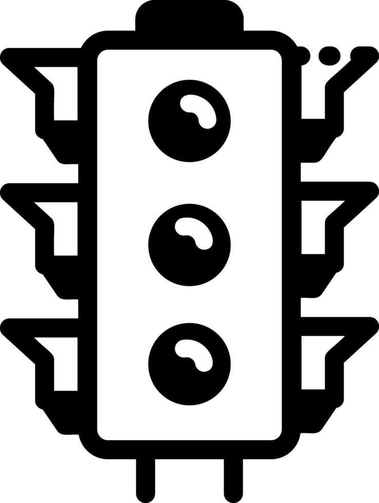 A filled style icon of traffic light pole vector