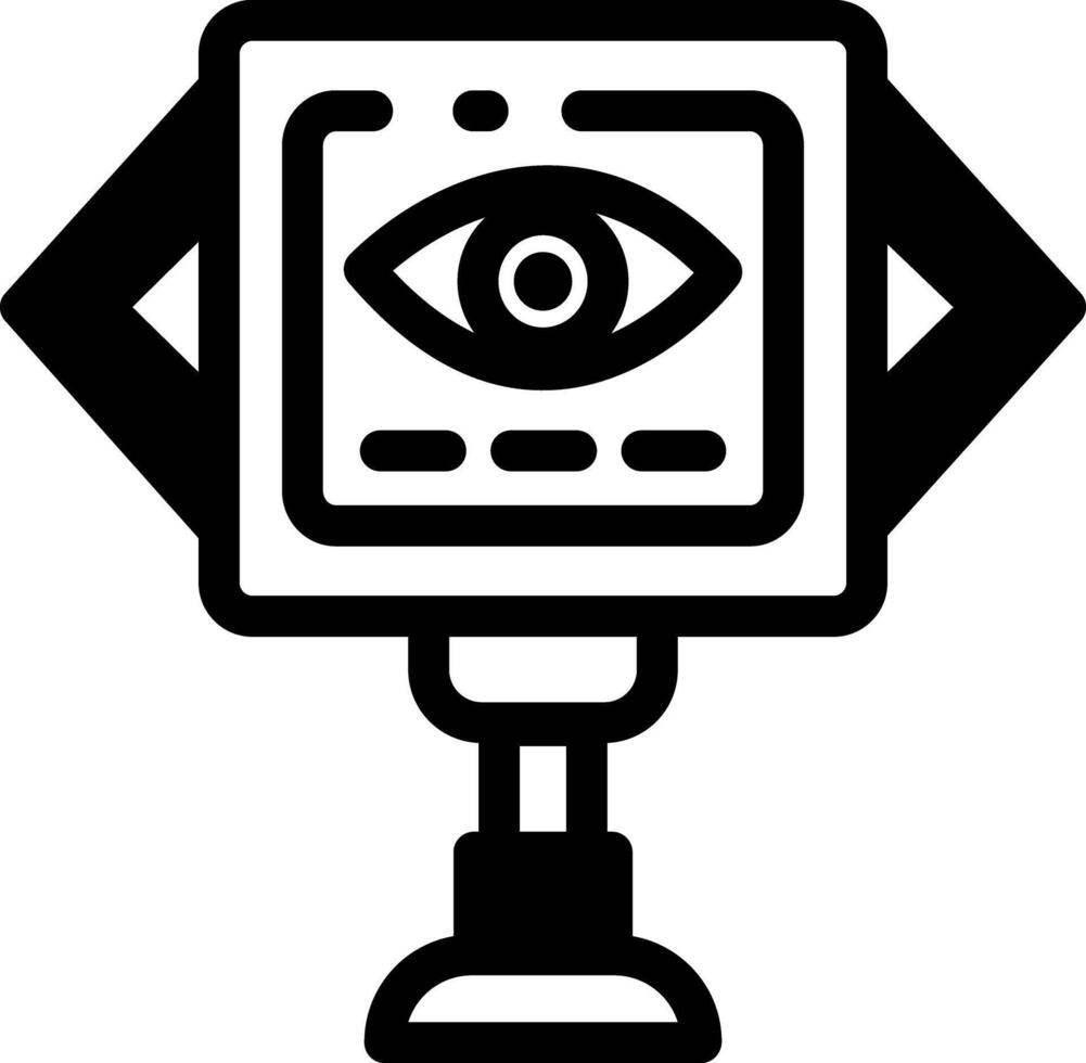 A glyph style icon of a retinal scanner vector