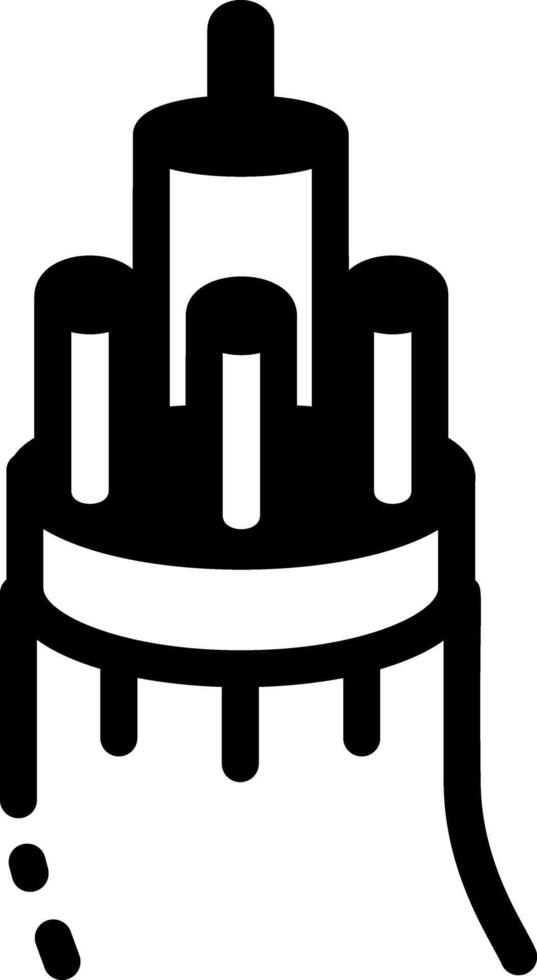 A glyph style icon of a fiber cable vector