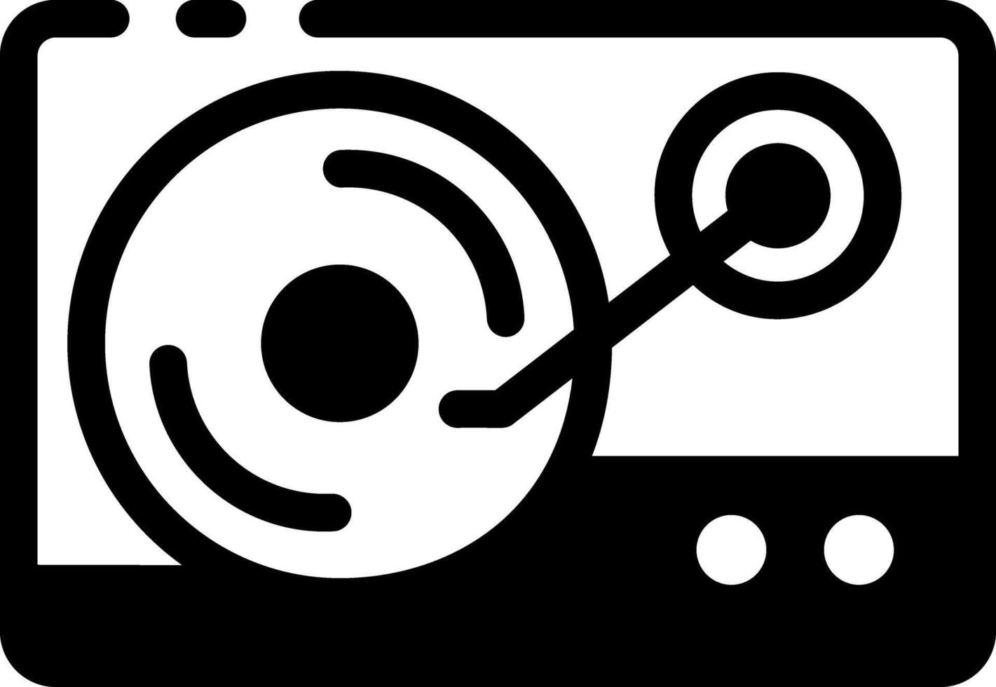 A glyph style icon of a record player vector