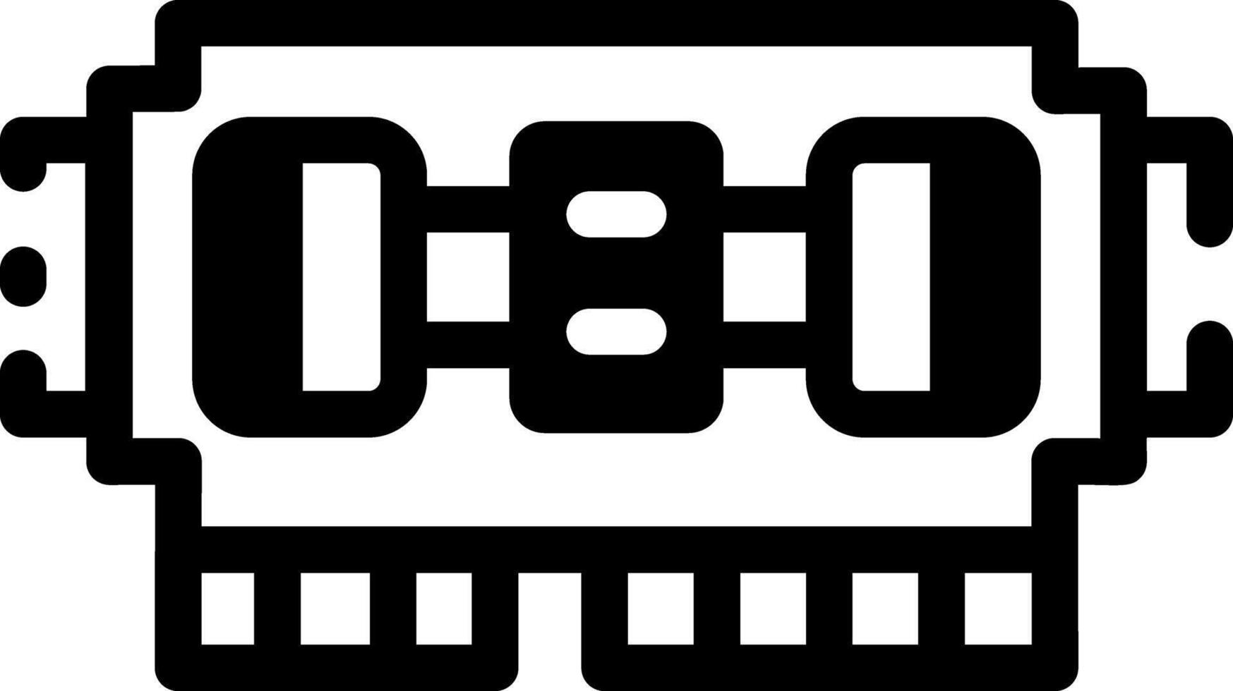A filled style icon of a ram memory vector