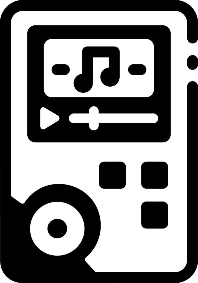 A solid style icon of a music player vector