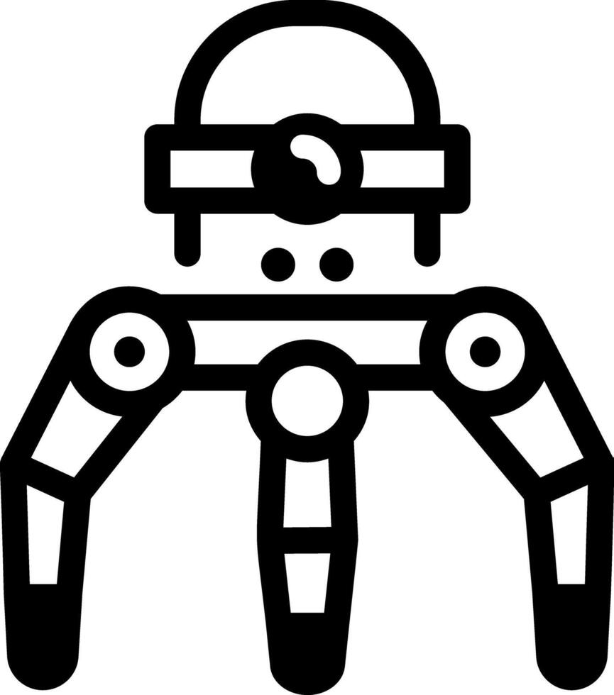 A glyph style icon showing a nanorobot vector