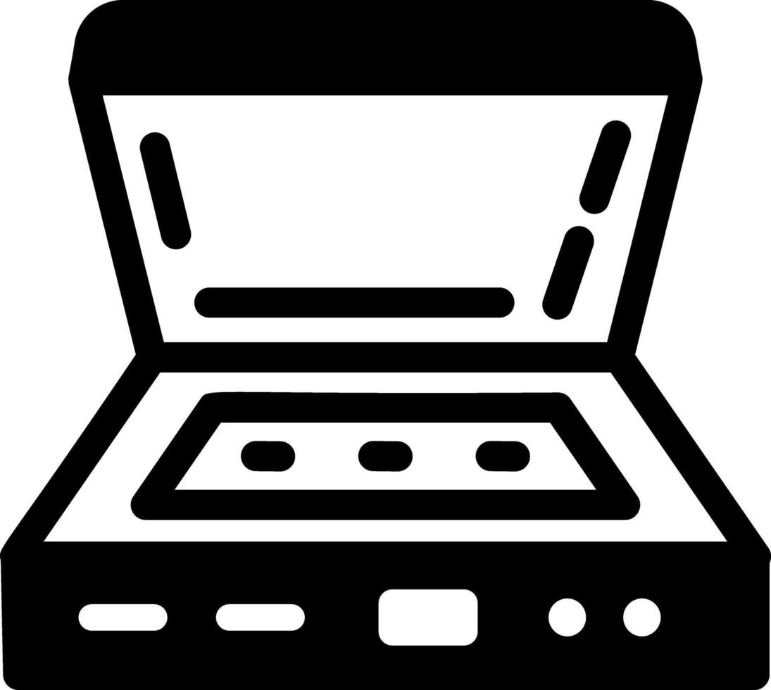 A glyph style icon of a scanner machine vector