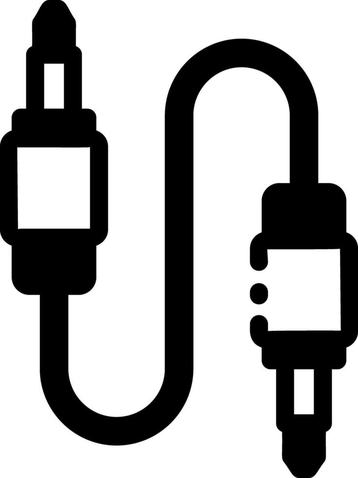 A solid style icon of an audio jack vector