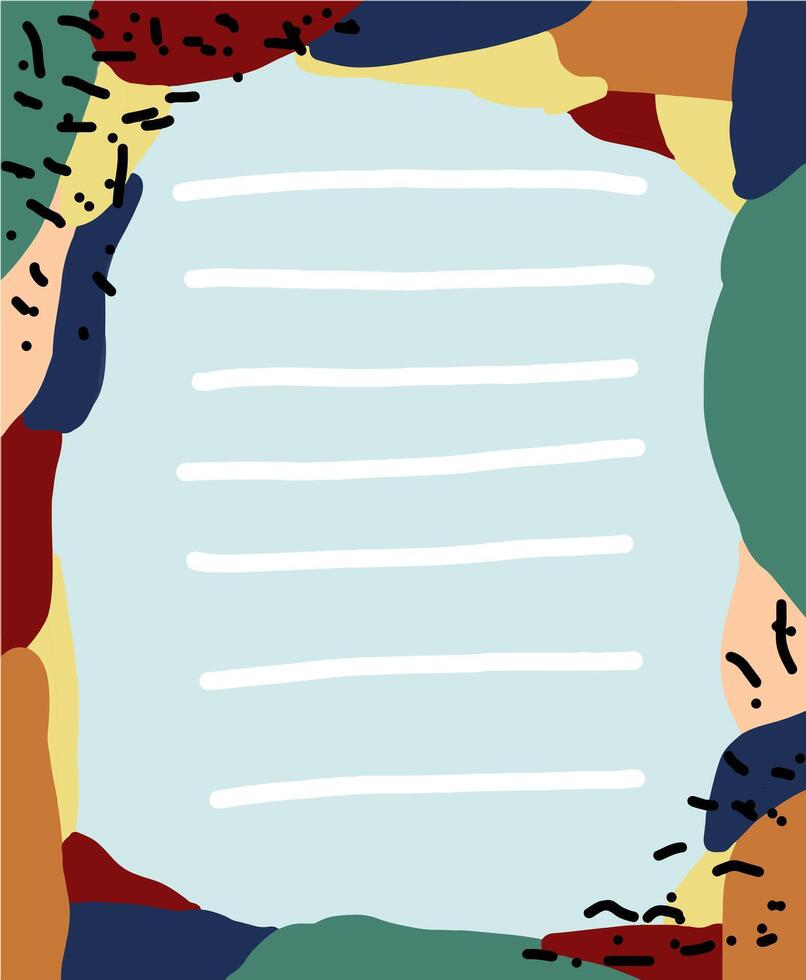 Colorful Abstract Notepad with Lined Paper vector
