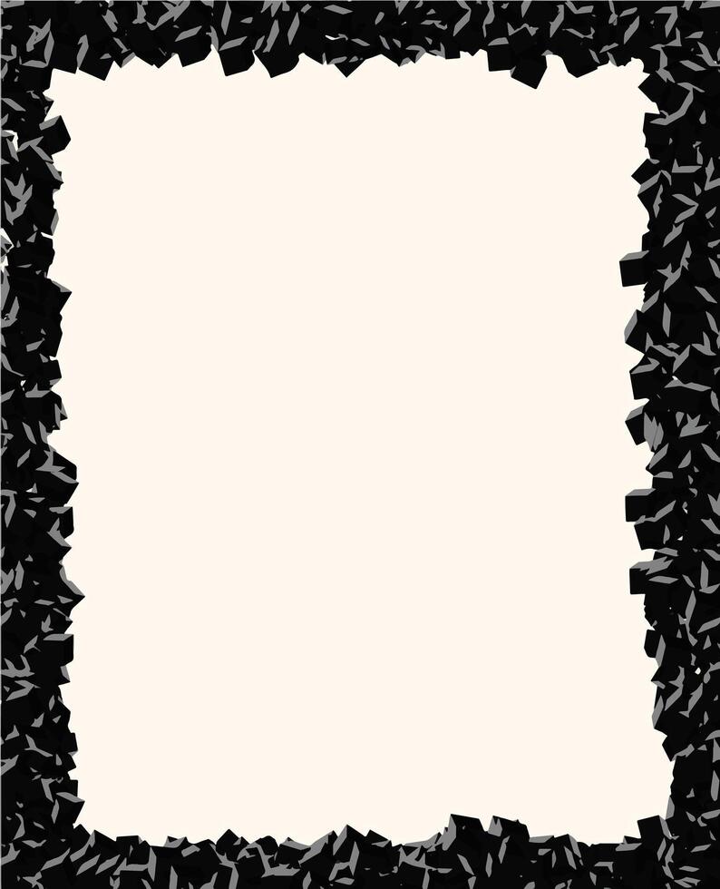 3D Cube Frame with monochrome Colors vector