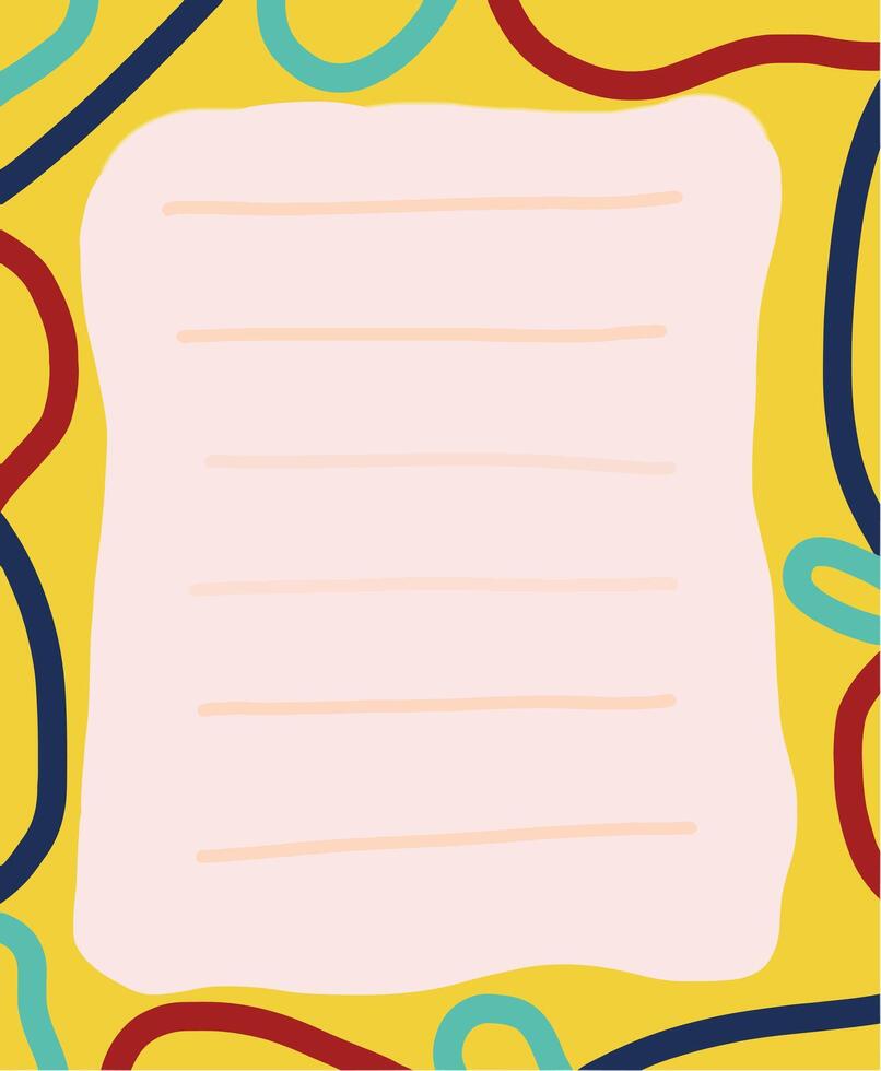 Colorful Memo Note with Abstract Shapes illustration vector