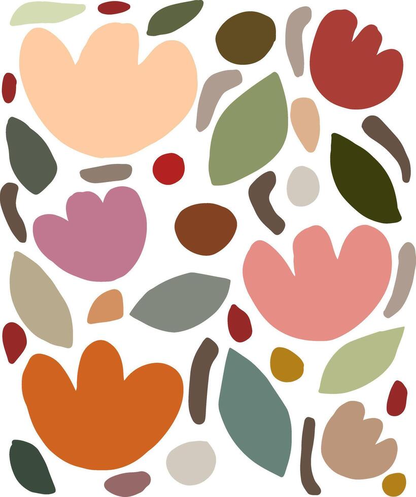 Abstract Floral Arrangements in Bright Colours art vector