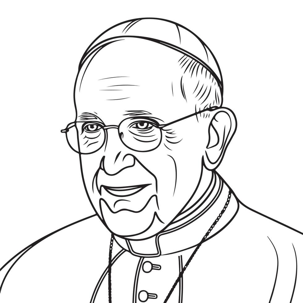 Pope francis coloring pages vector