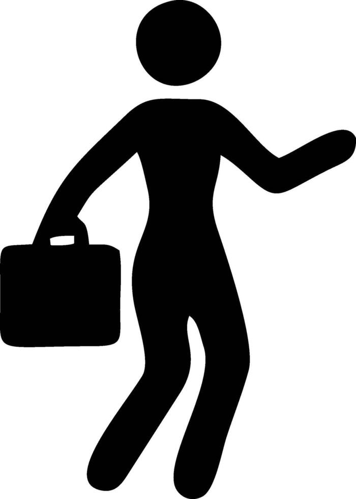 Businesswoman in a Hurry Carrying a Briefcase vector