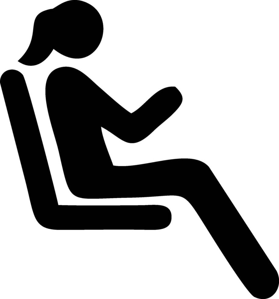 Woman Sitting in a Chair, Simple Icon vector