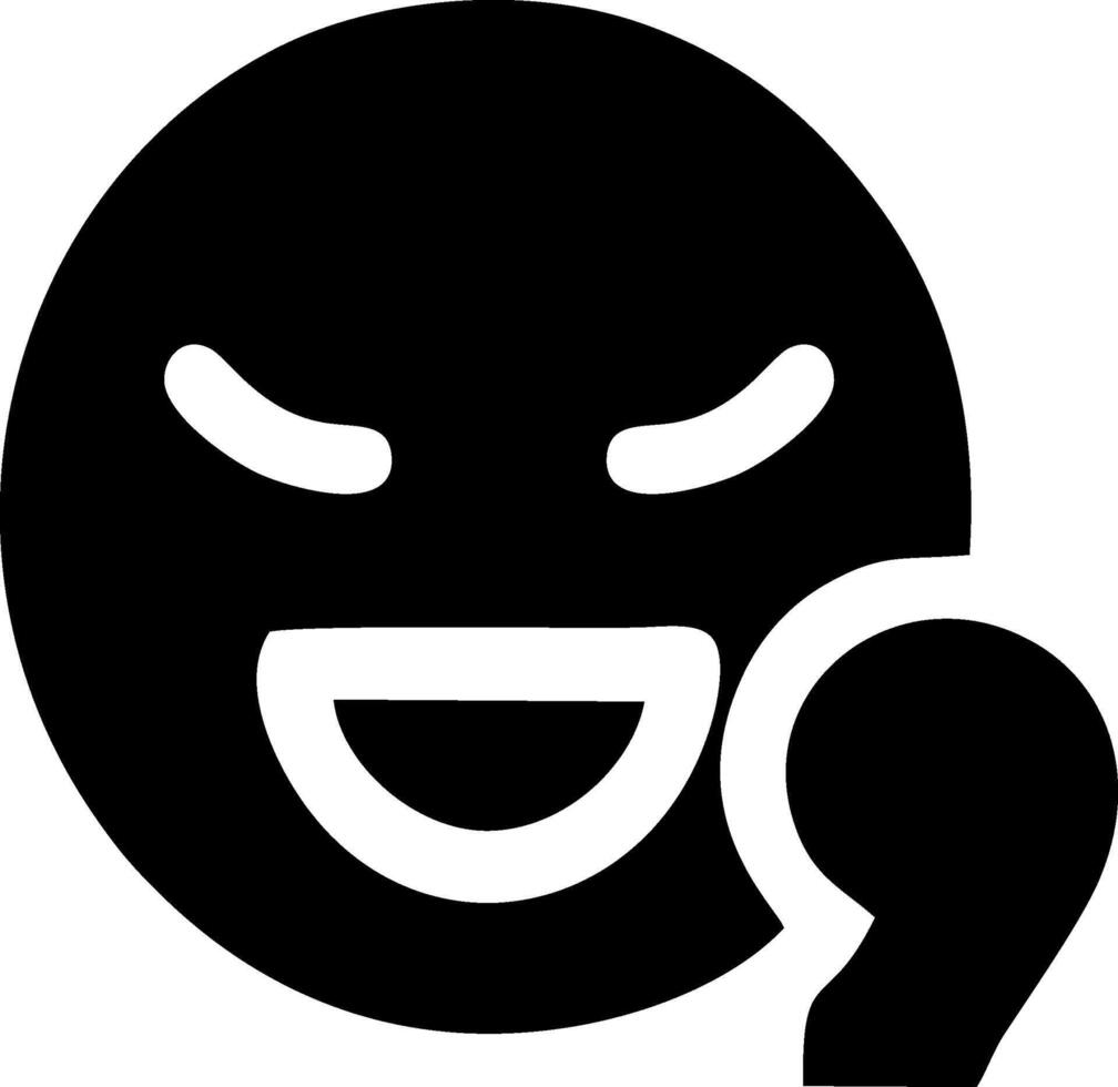 Evil laughing emoticon with semicolon punctuation mark. vector