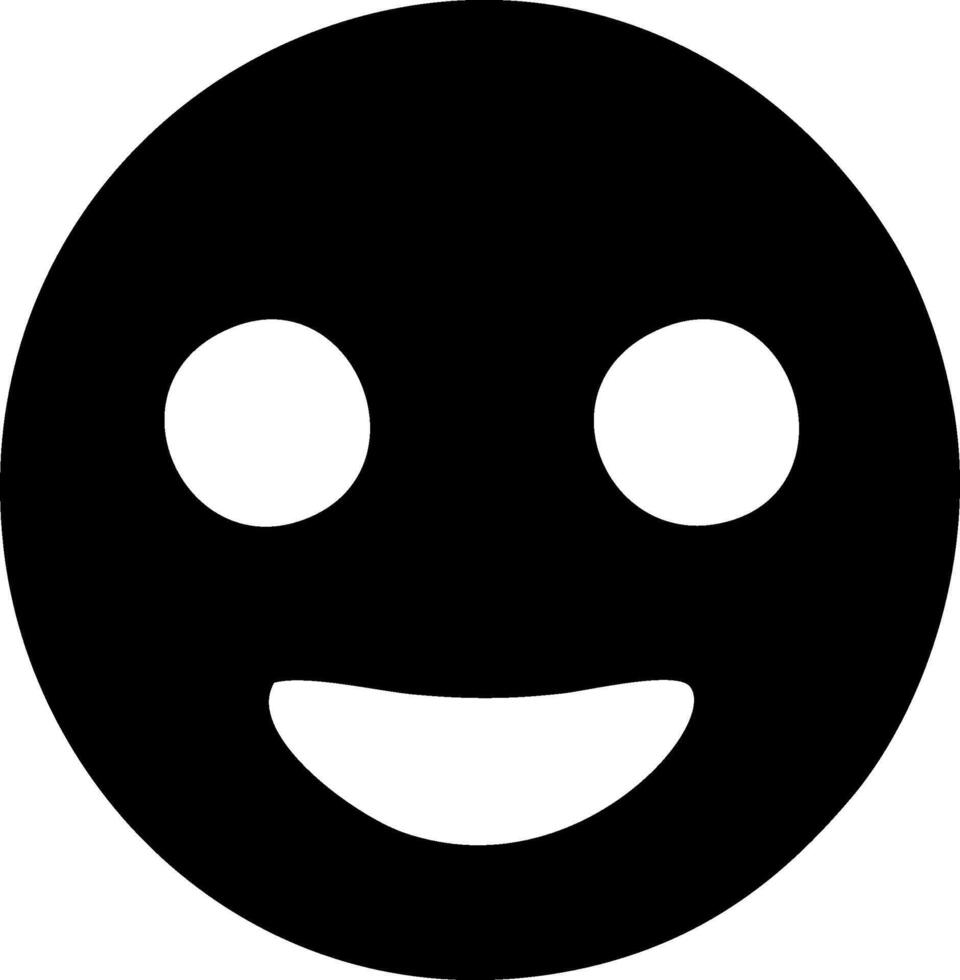 Happy Emoji, Simple Black and White Graphic vector