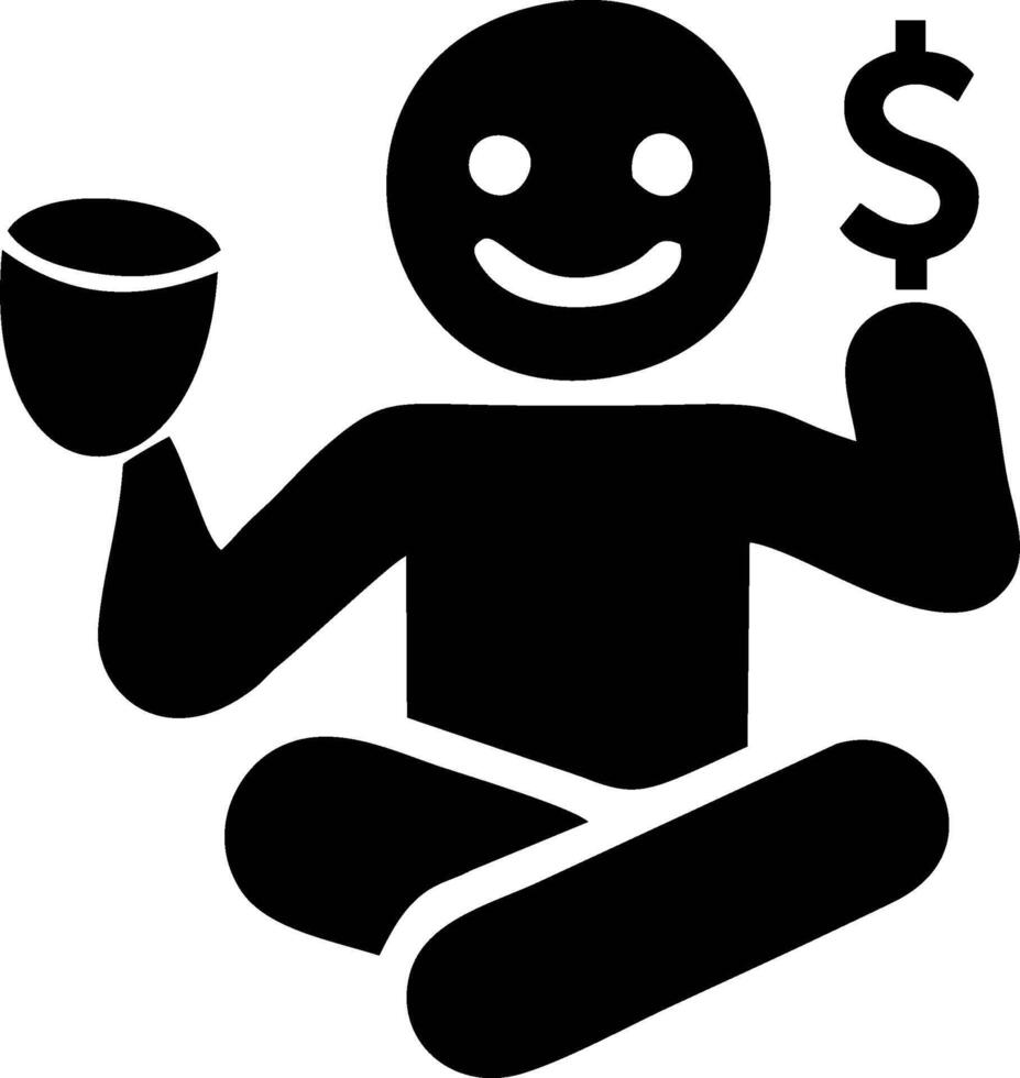 Happy person receiving money for a donation vector