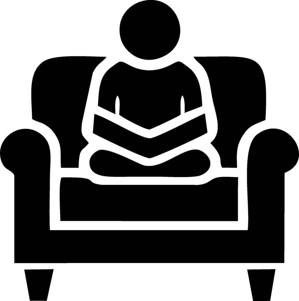 Person Reading a Book in an Armchair vector