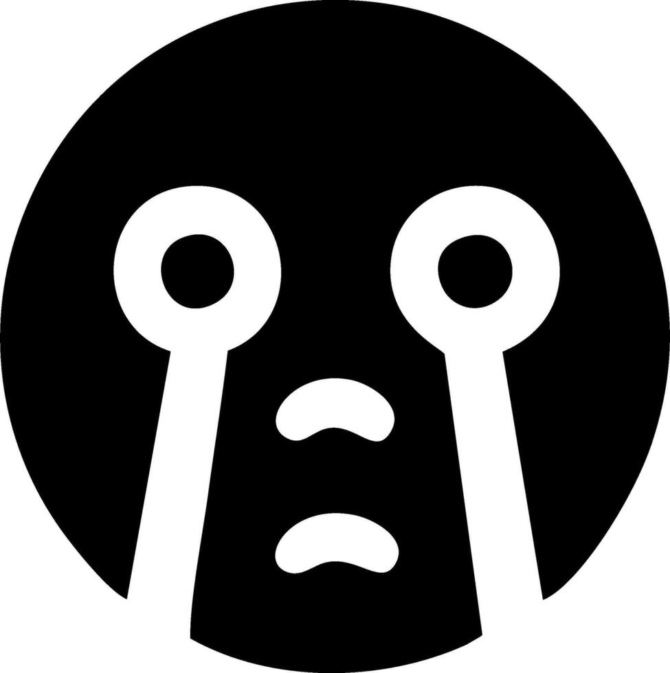 Sad Emoji Face with Tears Stock Photo vector