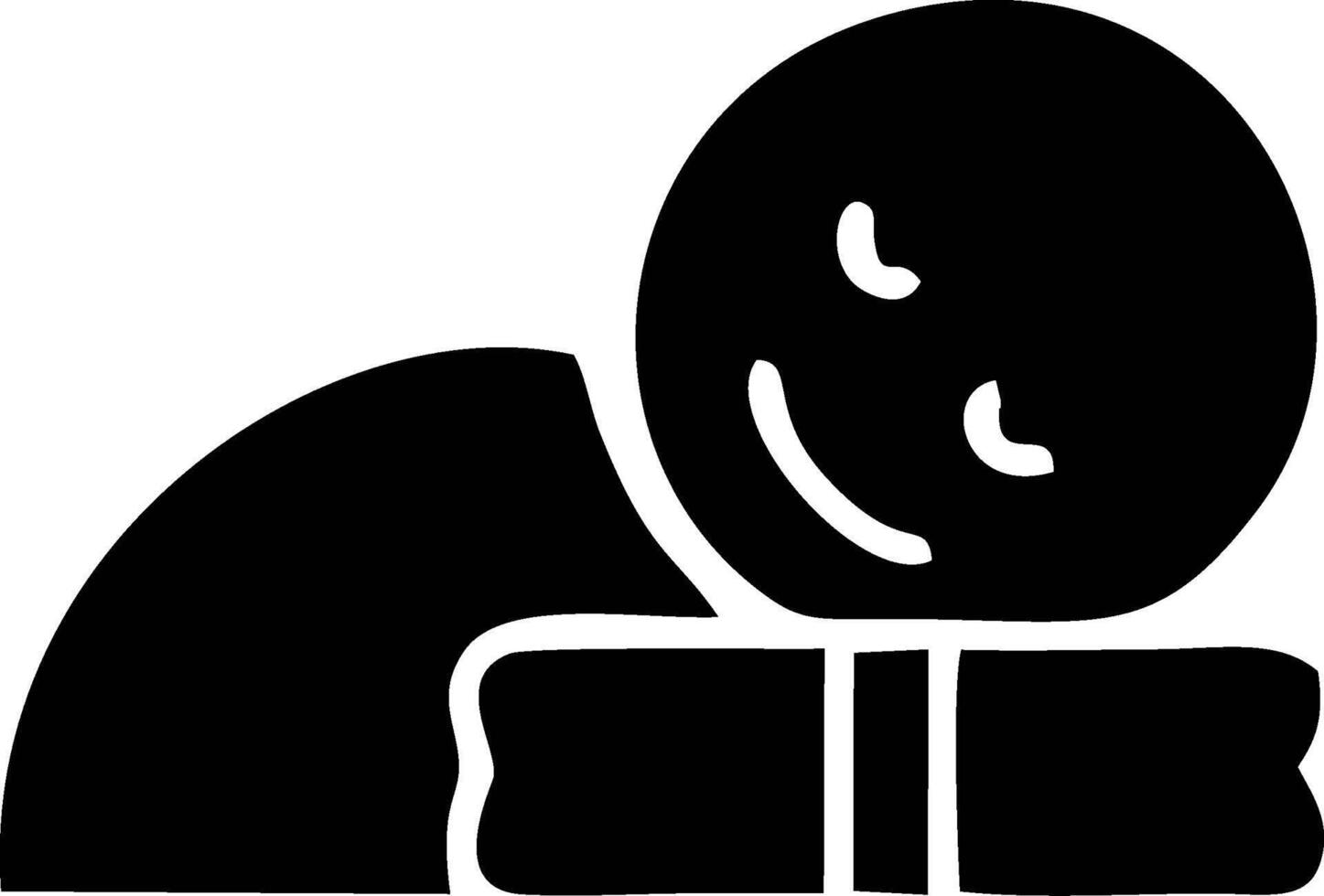 A cartoon character sleeping peacefully on a book. vector