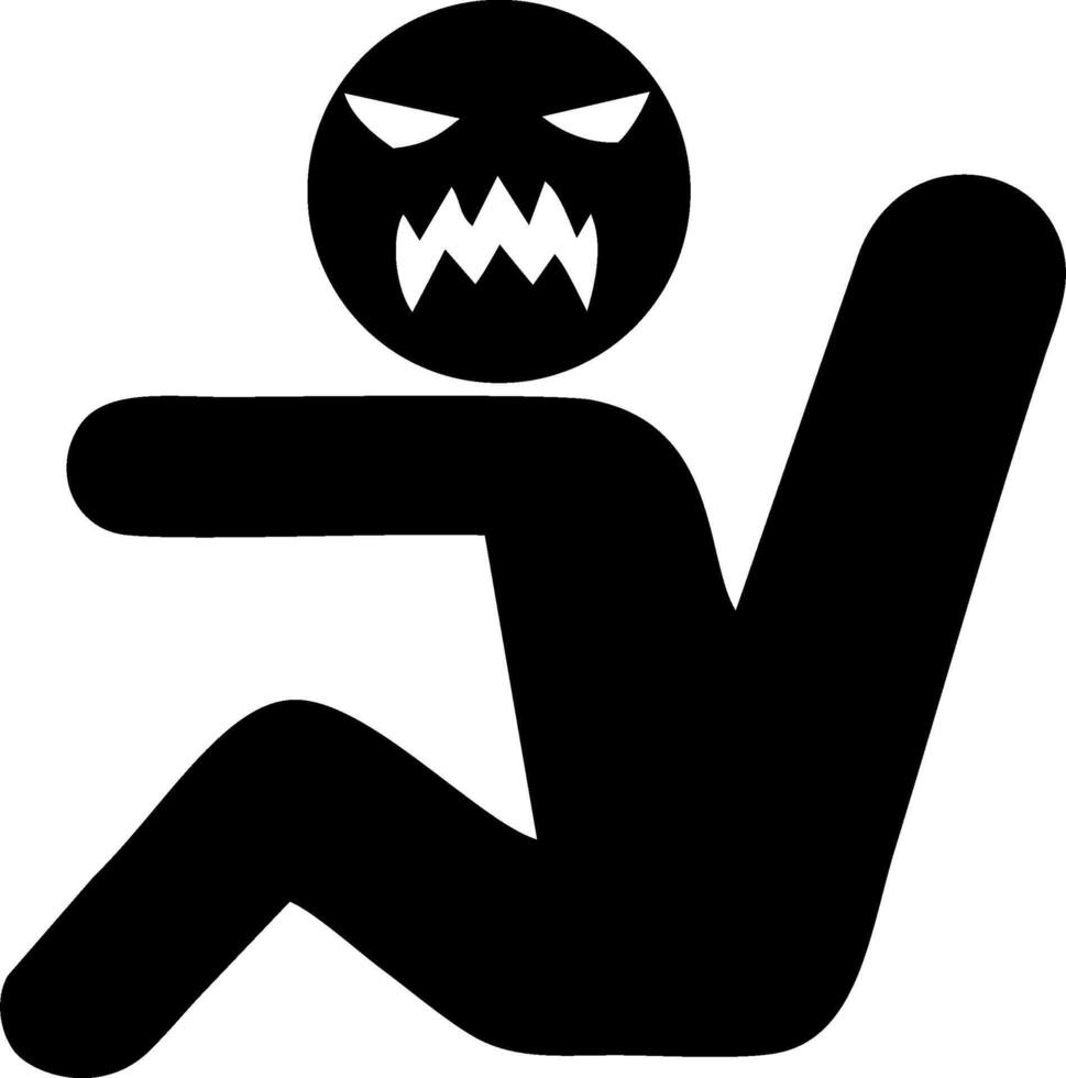 Angry Person Sitting in a Seat Icon vector