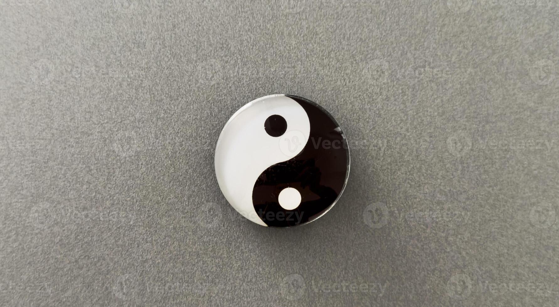 Yin Yang symbol on white background , Religious symbol representing religious of Taoism , clipping path photo