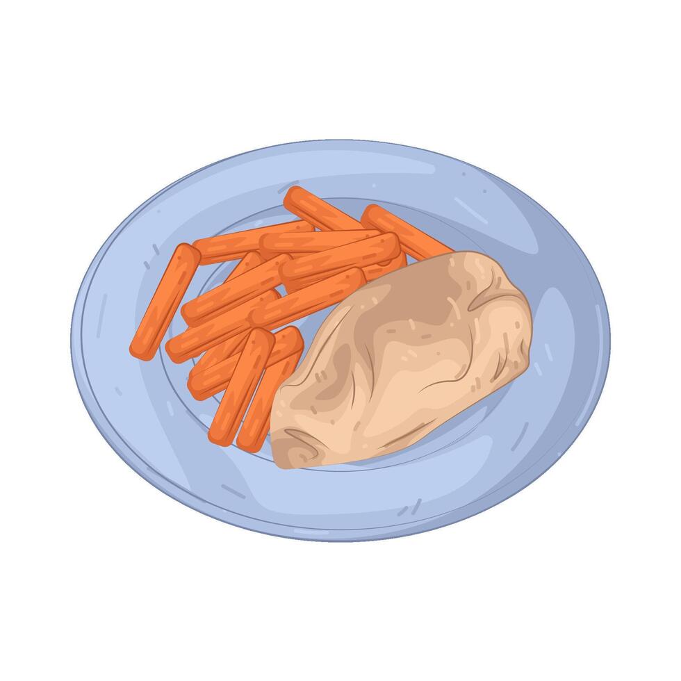Illustration of Chicken and carrot vector