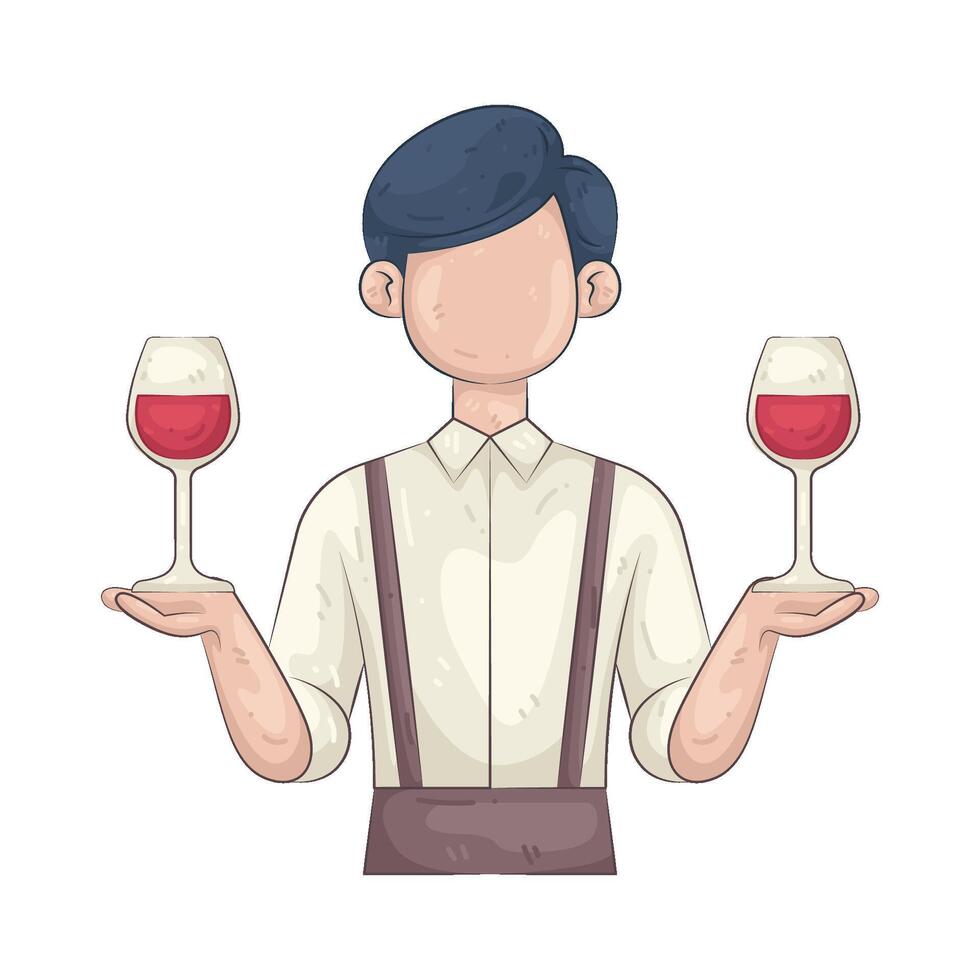 Illustration of Sommelier vector