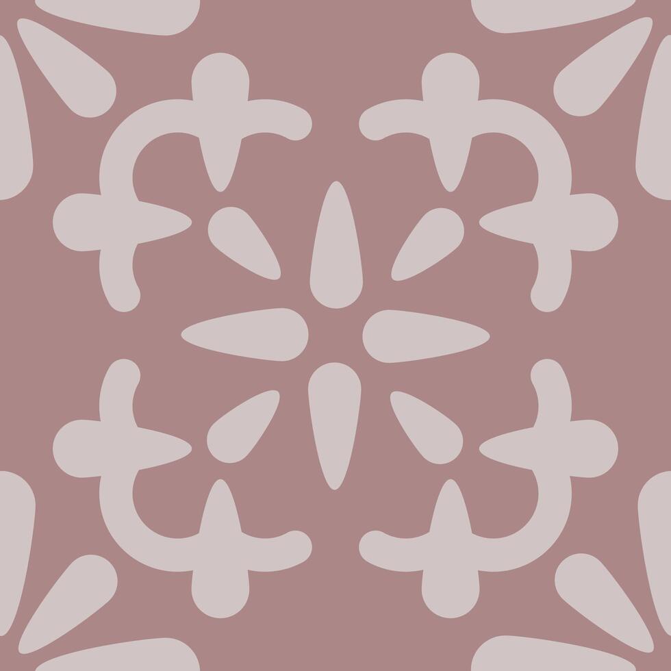 Classic ornamental floral tile pattern in rich earthy tones, inspired by Mediterranean ceramic art. vector